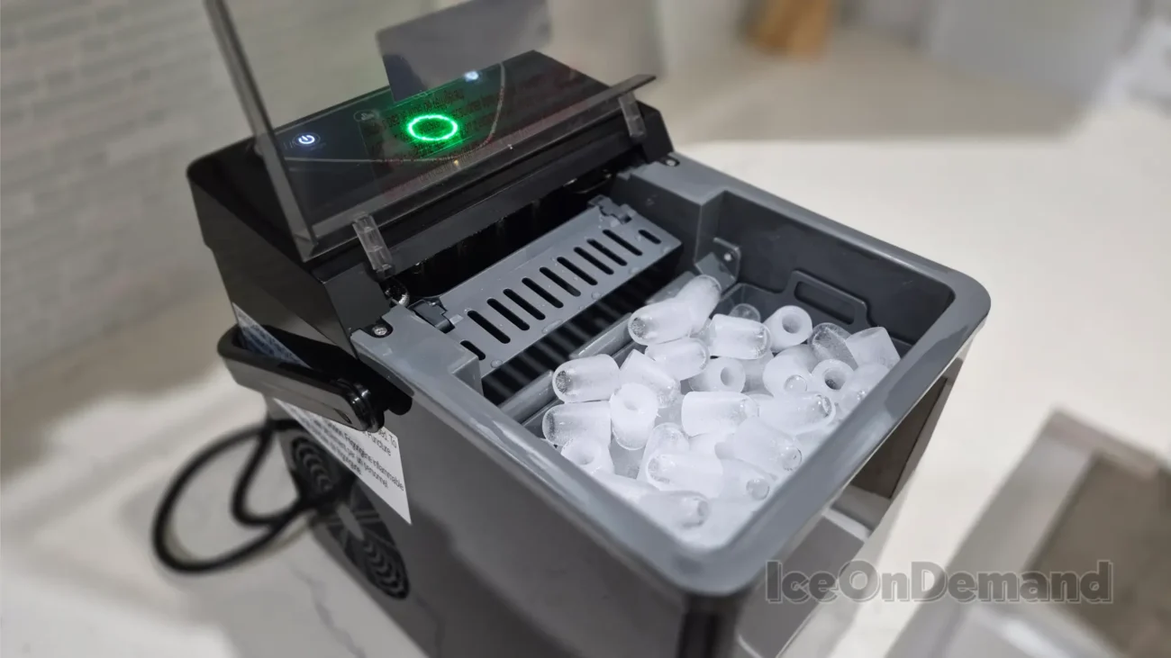silonn slim33b ice maker on a kitchen counter