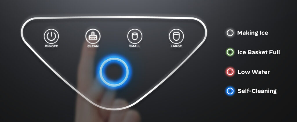 4-color indicator light of the silonn slim33B ice maker